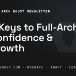 Arch Ghost Newsletter header card: 5 Keys to Full-Arch Confidence and Growth